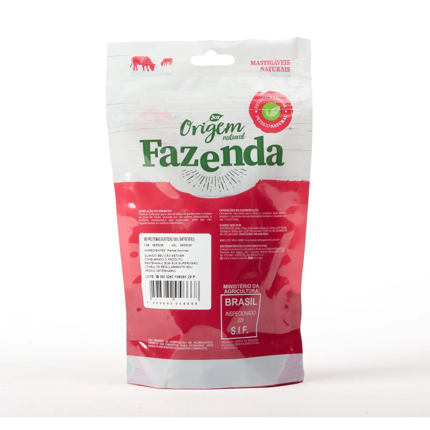 Petisco Origem Natural Fazenda Mix Bovino